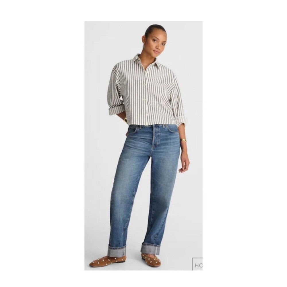 Madewell The Curvy Pieced Barrel-Leg Jean, size 30, Mosby WashRigid, MSRP $148